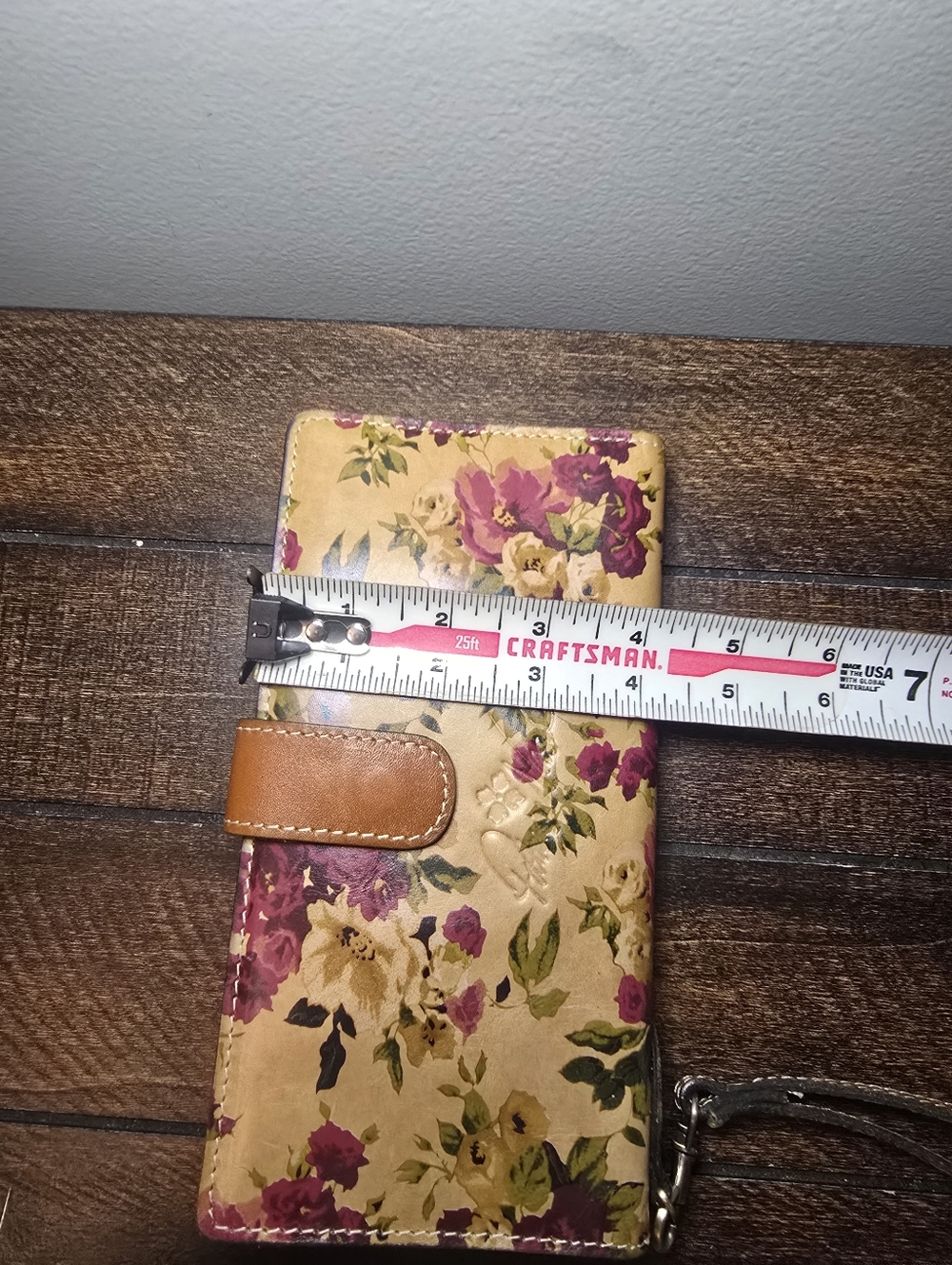 Patricia Nash Antique Prairie Rose Valentia Leather Wristlet Wallet Brown - Picture 15 of 16
